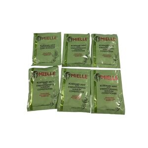 6pc Mielle Rosemary Mint Strengthening Leave-InConditioner & Hair Masque Packets